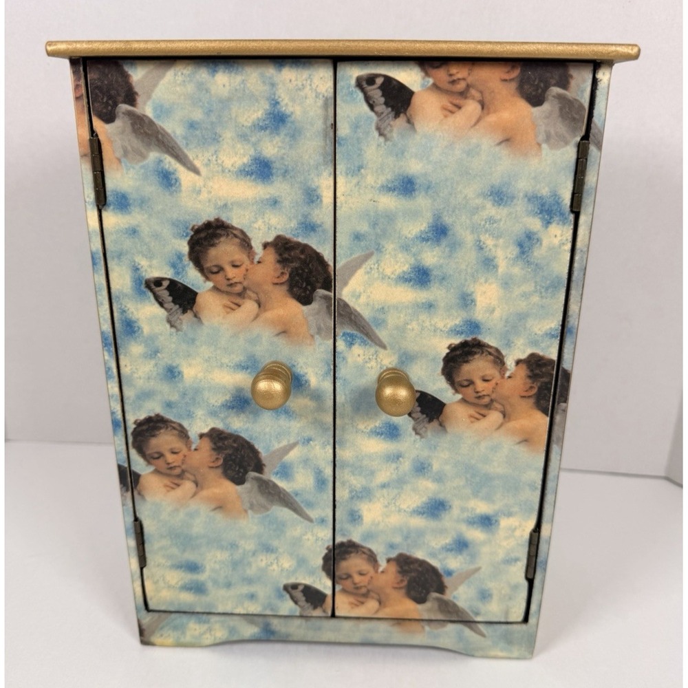 Cherub Angel Standing Jewelry Box Necklace Holder Y2K 11"x8"